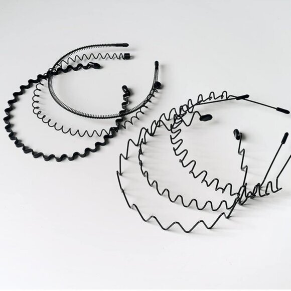 🆕Men A-New 6pcs Metal Fashion Unisex Wavy Outdoor Sport Simple Elastic Headband - Picture 14 of 14